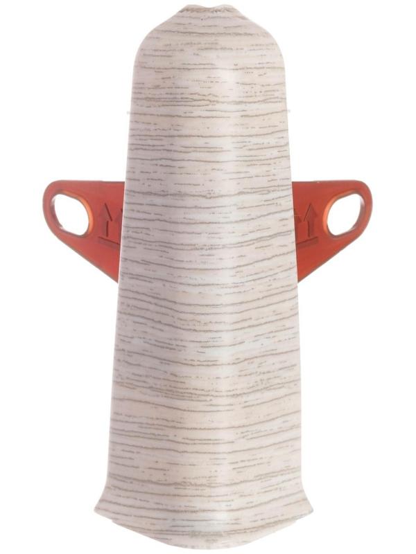 Угол наружный (внешний) с крепежом для плинтуса 85мм 