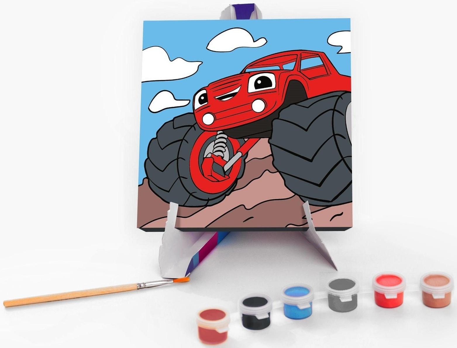 Картина по номерам на подставке «Крутая тачка» 15х15 см