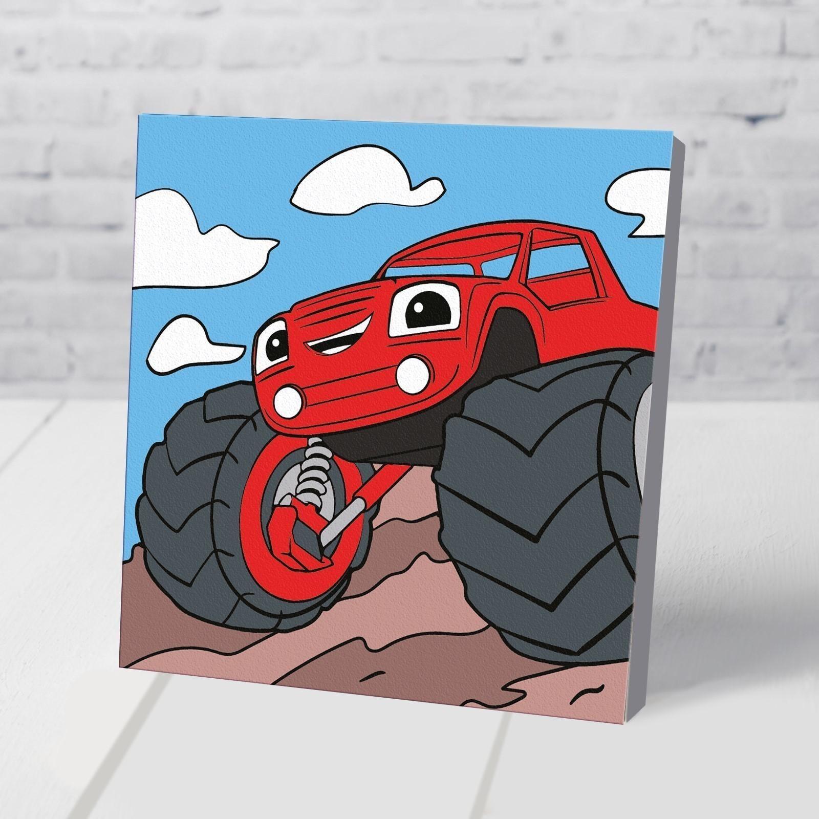 Картина по номерам на подставке «Крутая тачка» 15х15 см