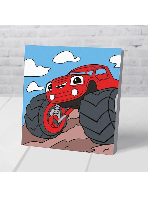 Картина по номерам на подставке «Крутая тачка» 15х15 см