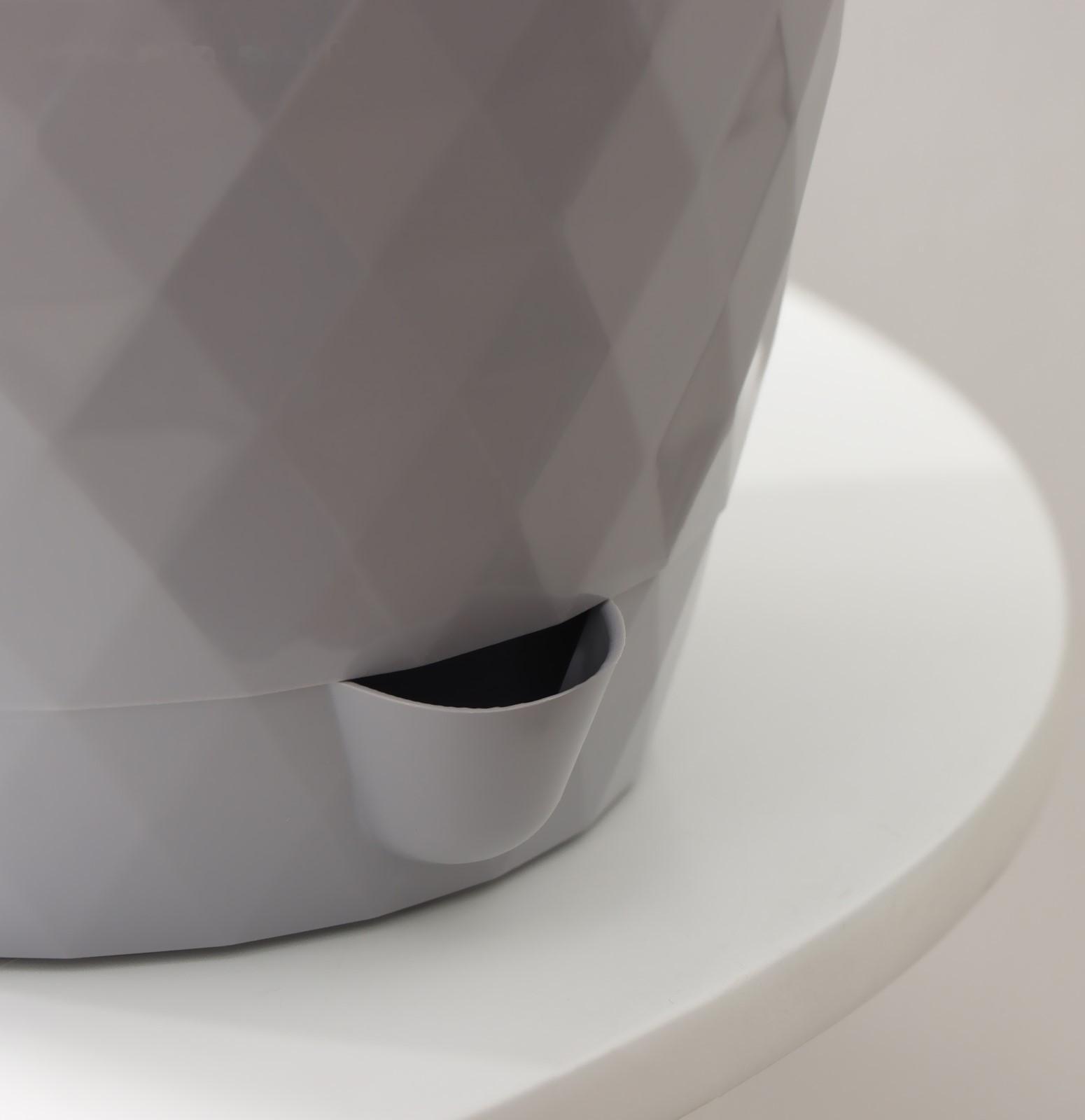 Горшок для цветов с прикорневым поливом «Румба», 3 л, цвет серый