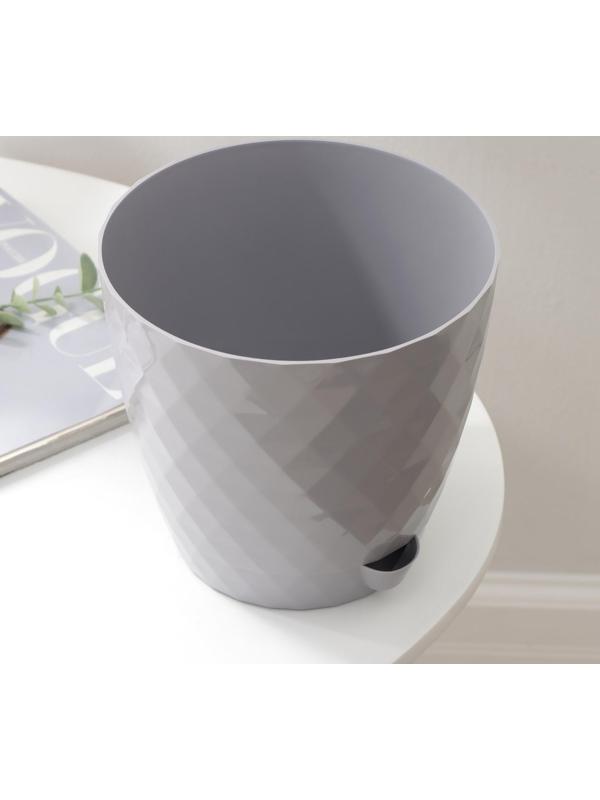 Горшок для цветов с прикорневым поливом «Румба», 3 л, цвет серый