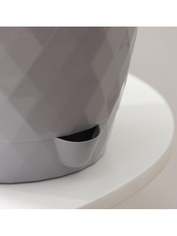 Горшок для цветов с прикорневым поливом «Румба», 3 л, цвет серый