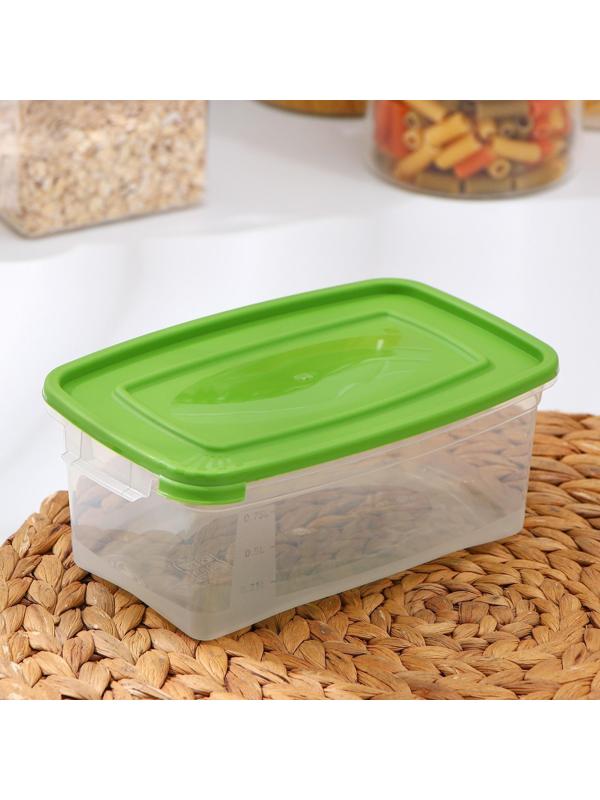 Набор контейнеров пищевых RICCO, 3 шт: 1 л, 18,5×12×7 см, прямоугольные, цвет зелёный