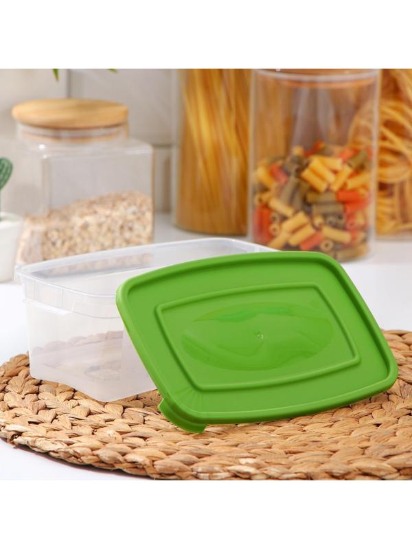 Набор контейнеров пищевых RICCO, 3 шт: 1 л, 18,5×12×7 см, прямоугольные, цвет зелёный