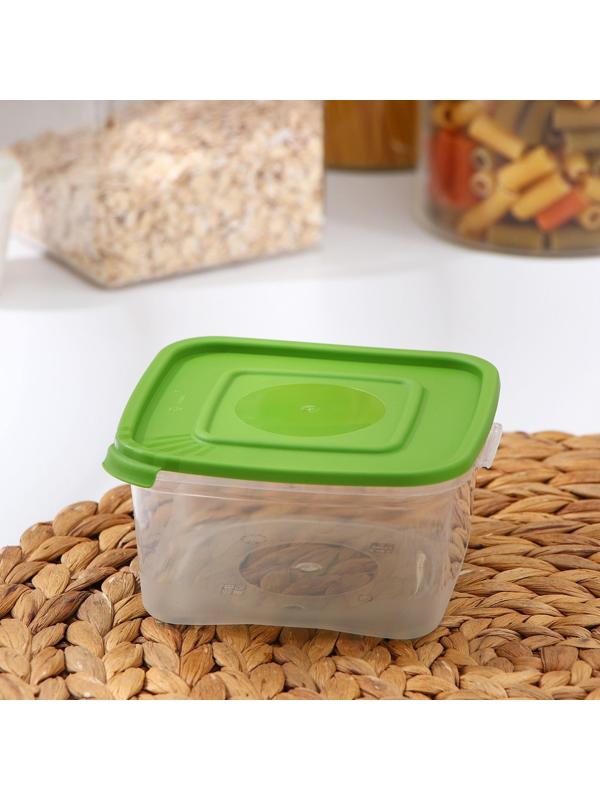 Набор контейнеров пищевых RICCO, 5 шт, 460 мл, 11×11×11 см, квадратные, цвет зелёный