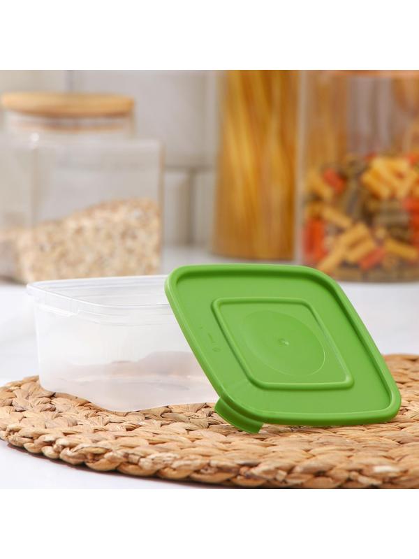 Набор контейнеров пищевых RICCO, 5 шт, 460 мл, 11×11×11 см, квадратные, цвет зелёный