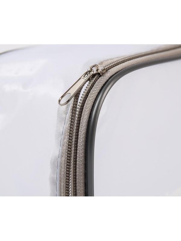 Косметичка для роддома 20х25х10 ПВХ «Речной песок». цвет серый