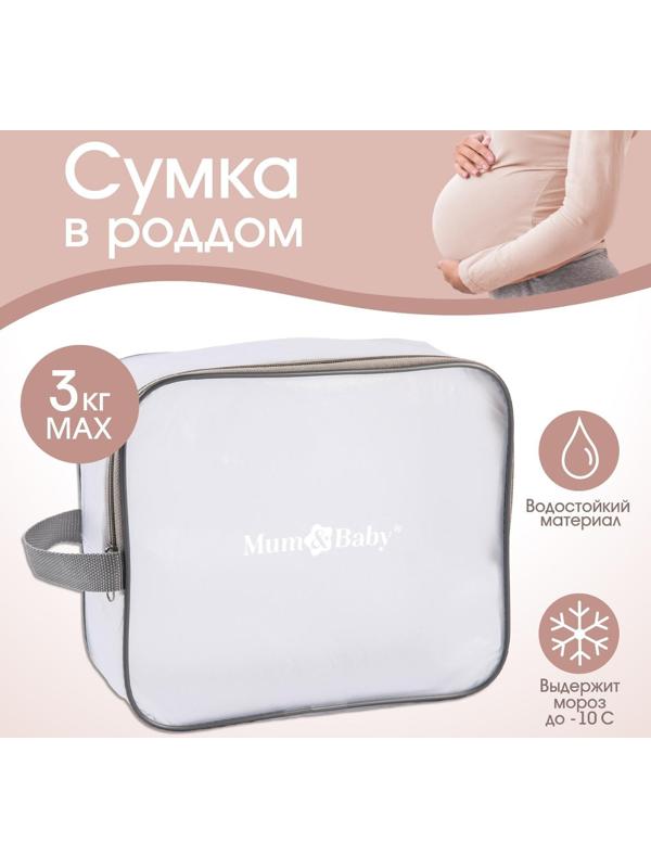 Косметичка для роддома 20х25х10 ПВХ «Речной песок». цвет серый