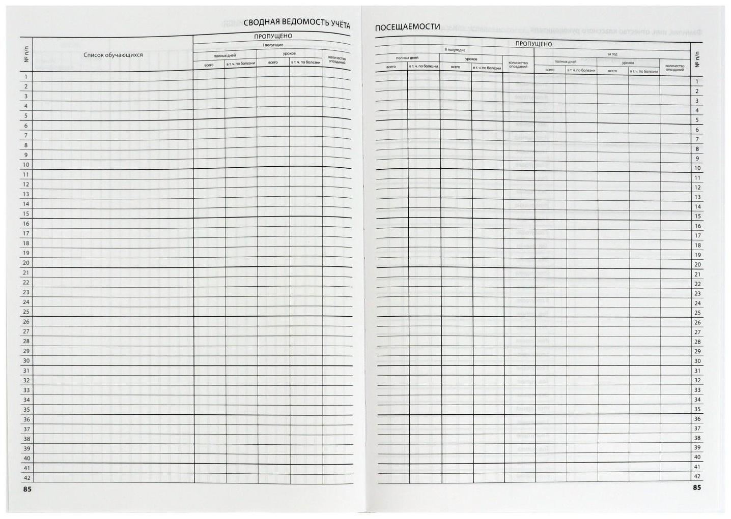 Классный журнал для 5-11 классов А4, 96 листов, твёрдая обложка, белый блок