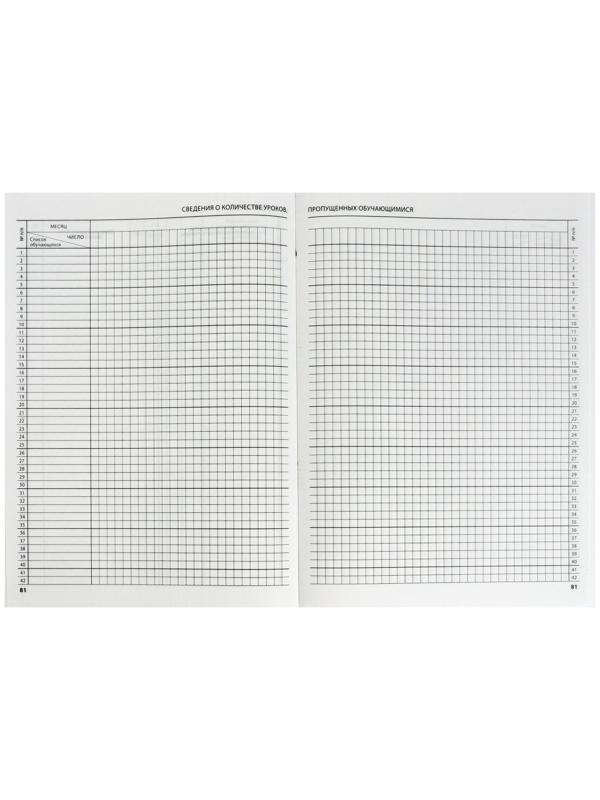 Классный журнал для 5-11 классов А4, 96 листов, твёрдая обложка, белый блок