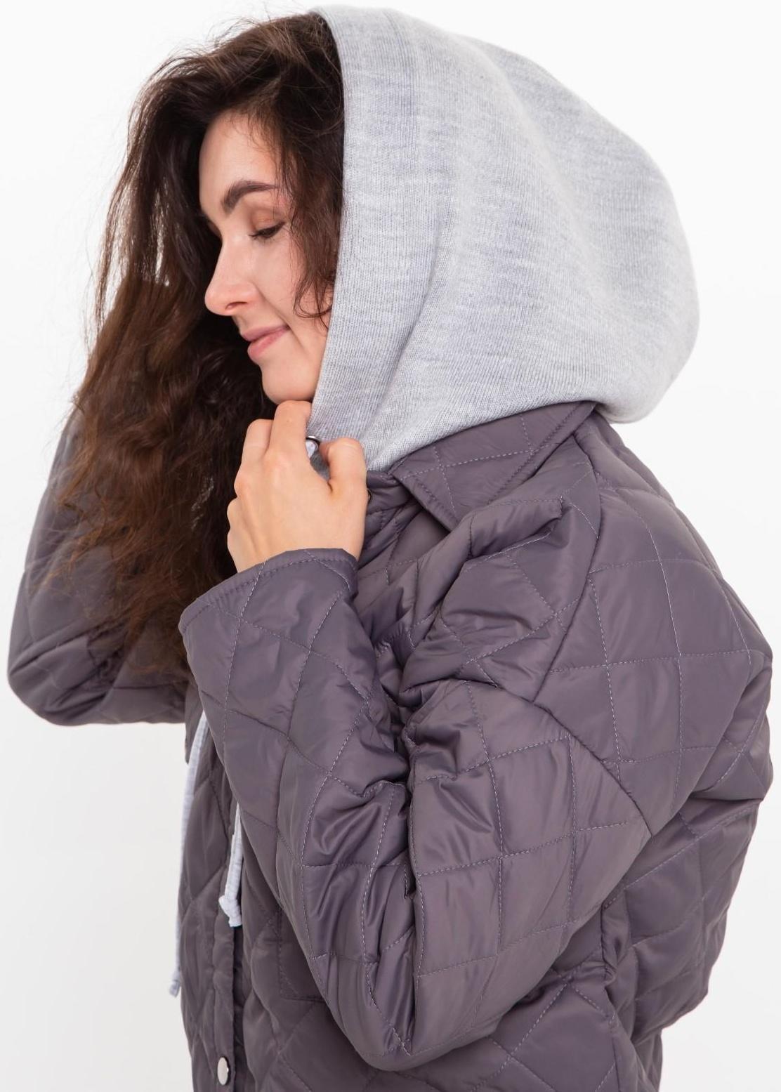 Шапка (капор) женский, цвет серый, размер 54-58