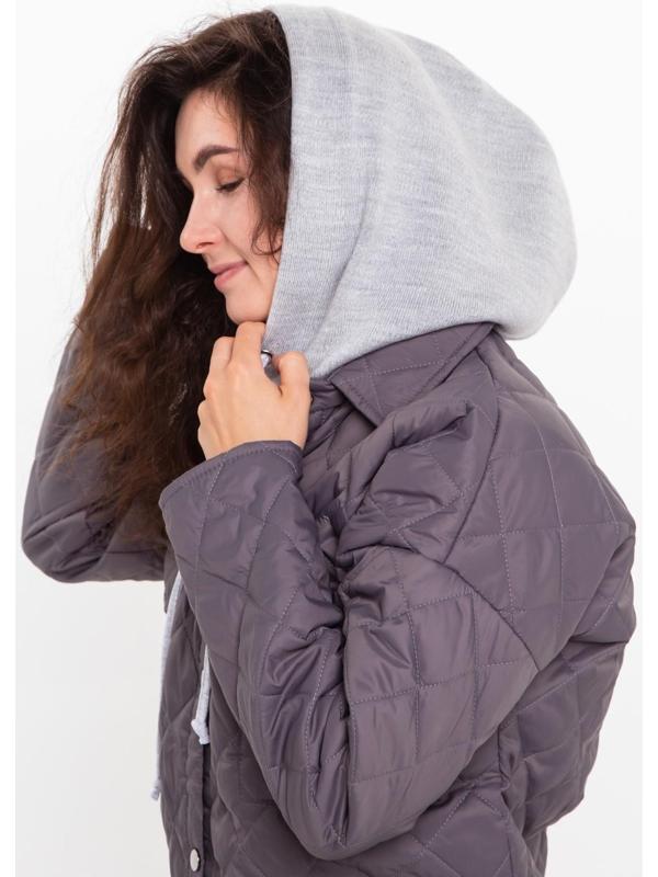 Шапка (капор) женский, цвет серый, размер 54-58