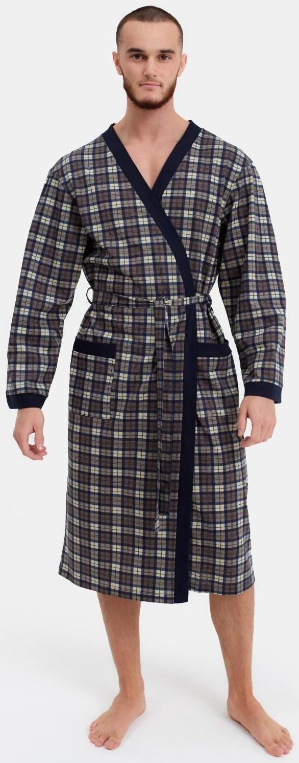 Халат мужской , цвет коричневый, размер 50