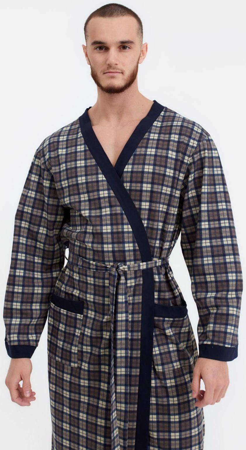 Халат мужской , цвет коричневый, размер 50