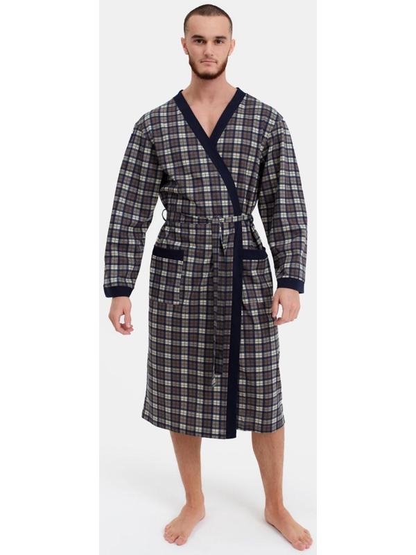 Халат мужской , цвет коричневый, размер 50