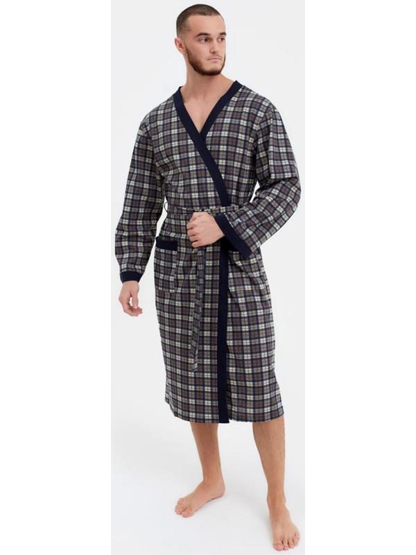 Халат мужской , цвет коричневый, размер 50