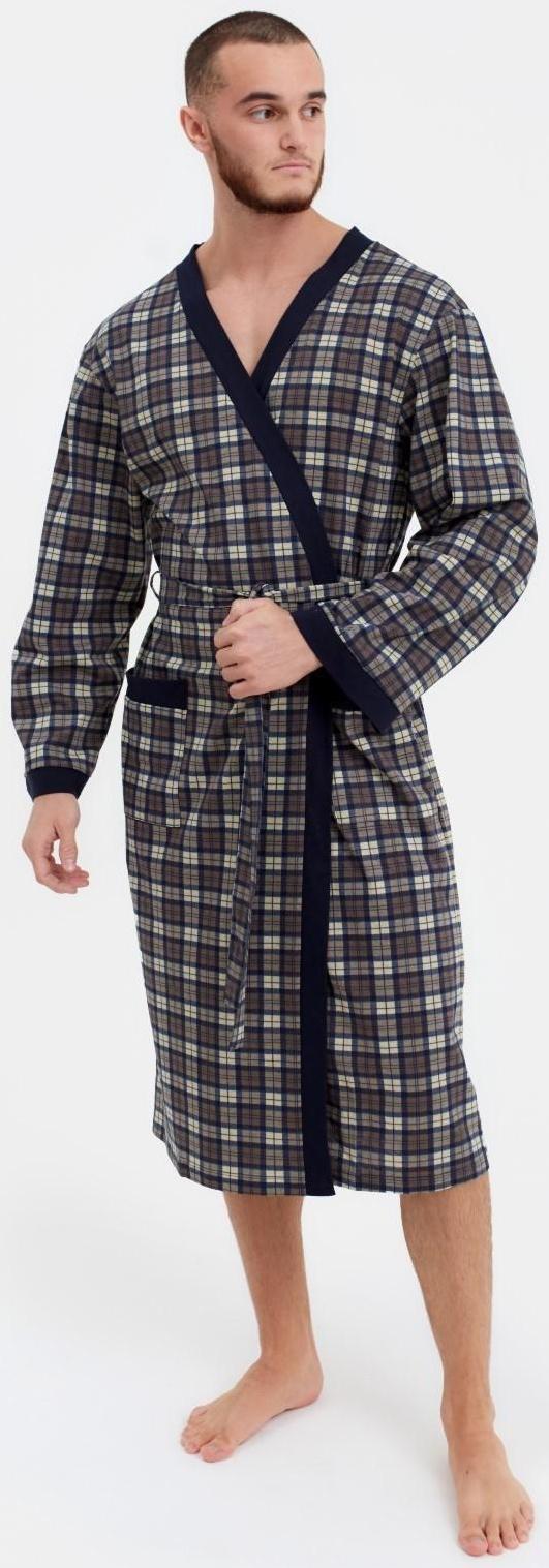 Халат мужской , цвет коричневый, размер 58