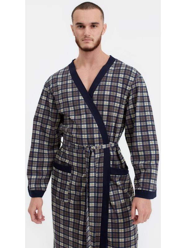 Халат мужской , цвет коричневый, размер 58