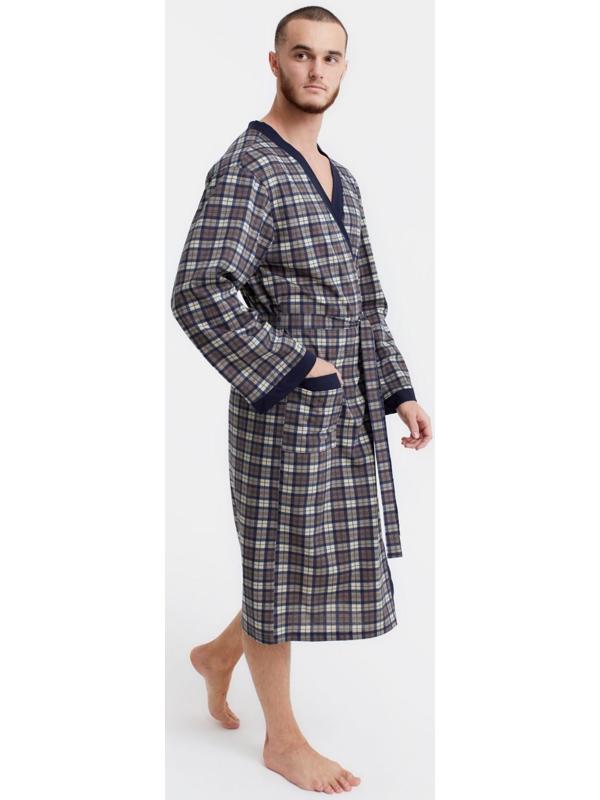 Халат мужской , цвет коричневый, размер 58