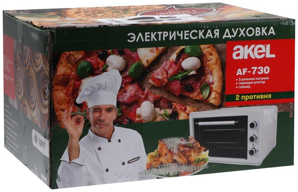 Мини-печь AKEL AF-730, 1300 Вт, 36 л, белая
