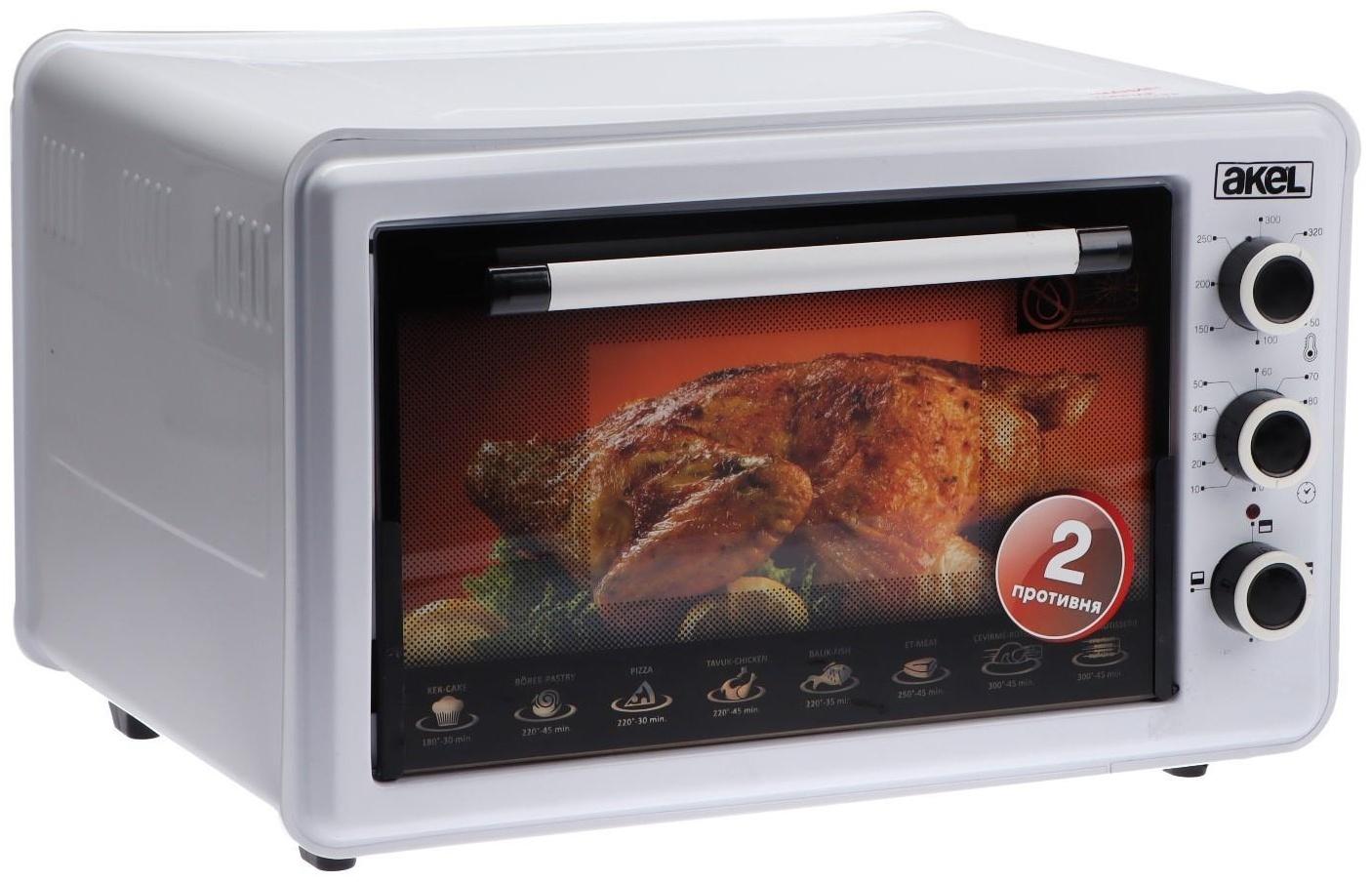 Мини-печь AKEL AF-730, 1300 Вт, 36 л, белая