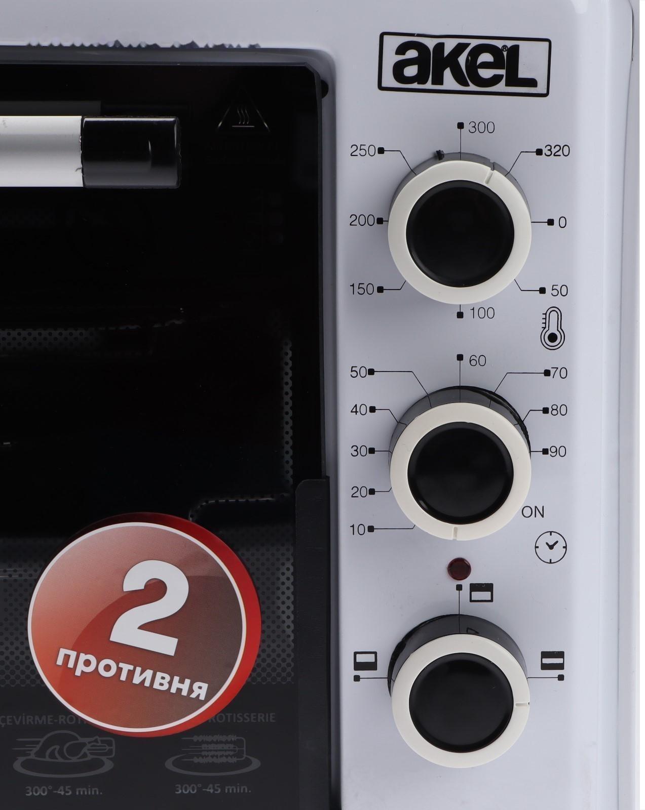 Мини-печь AKEL AF-730, 1300 Вт, 36 л, белая