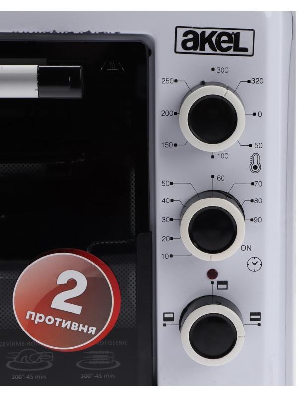 Мини-печь AKEL AF-730, 1300 Вт, 36 л, белая