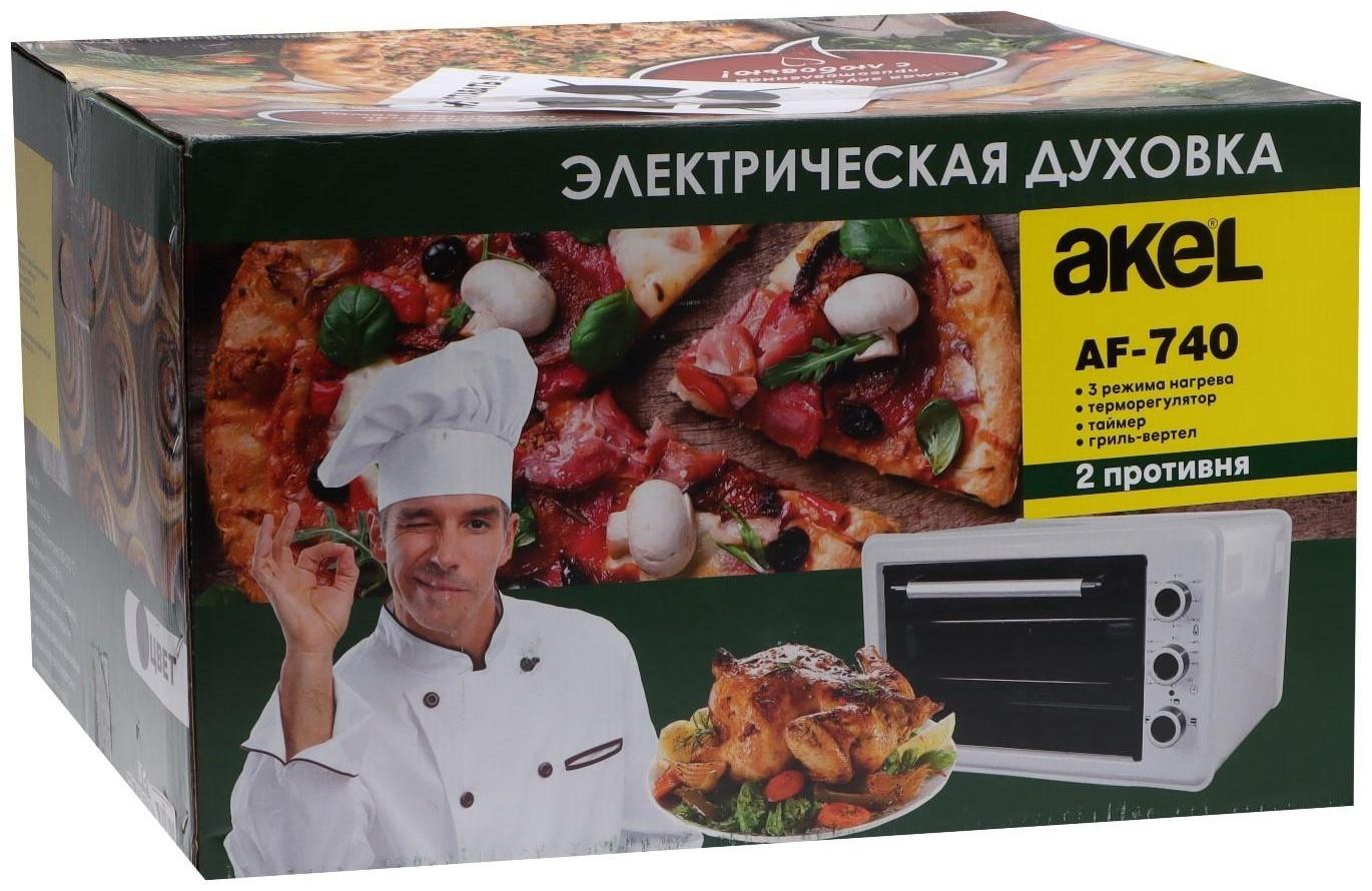 Мини-печь AKEL AF-740, 1300 Вт, 36 л, чёрная