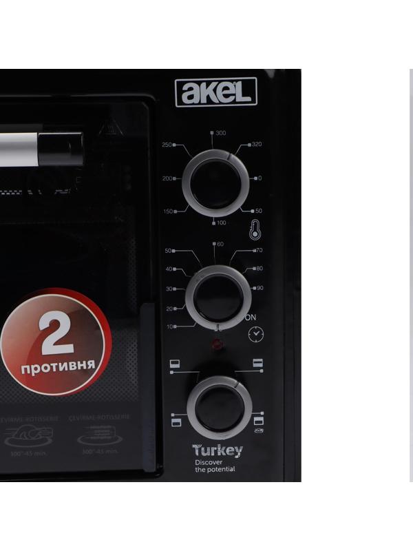 Мини-печь AKEL AF-740, 1300 Вт, 36 л, чёрная