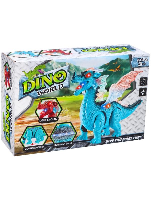 Динозавр «Дракон», работает от батареек, световые и звуковые эффекты, цвет красный