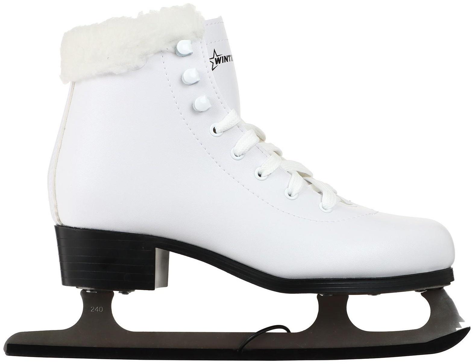 Коньки фигурные Winter Star с мехом, искусственная кожа, размер 40