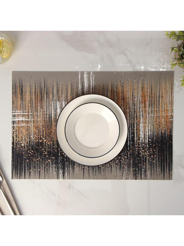 Салфетка сервировочная на стол «Сияние», 45×35 см, цвет коричневый