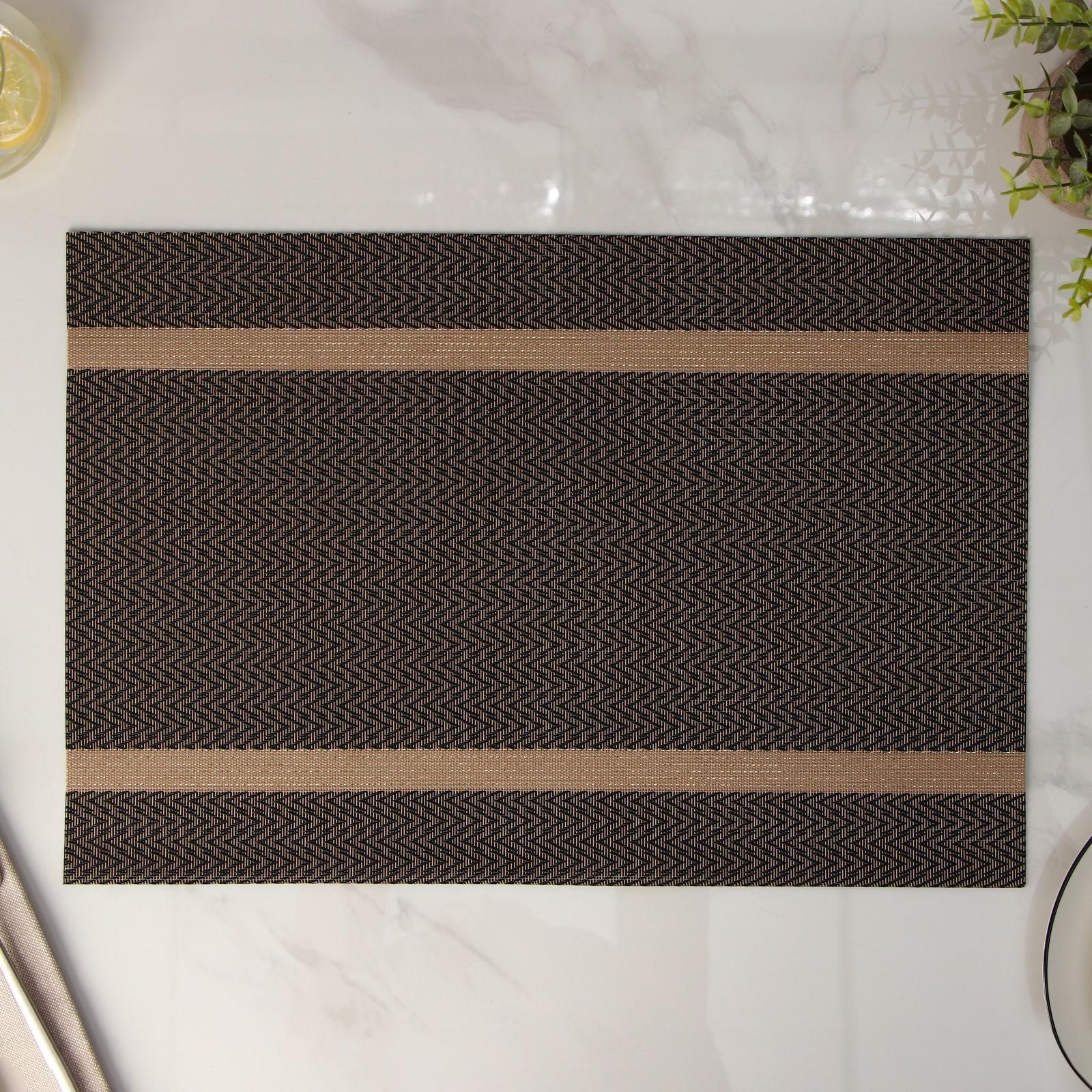 Салфетка сервировочная на стол «Рона», 45×30 см, цвет коричневый