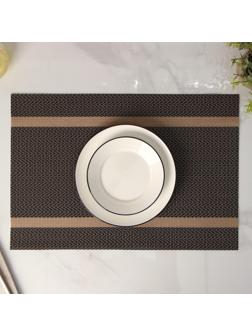 Салфетка сервировочная на стол «Рона», 45×30 см, цвет коричневый