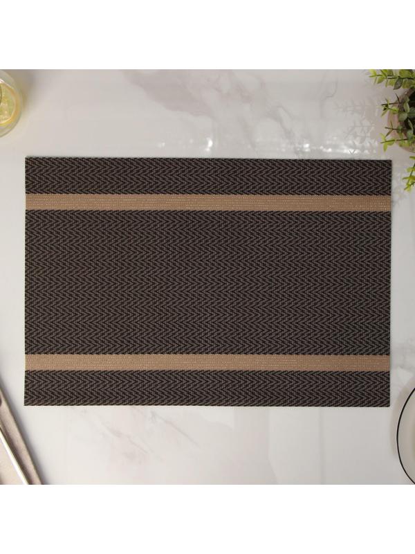 Салфетка сервировочная на стол «Рона», 45×30 см, цвет коричневый