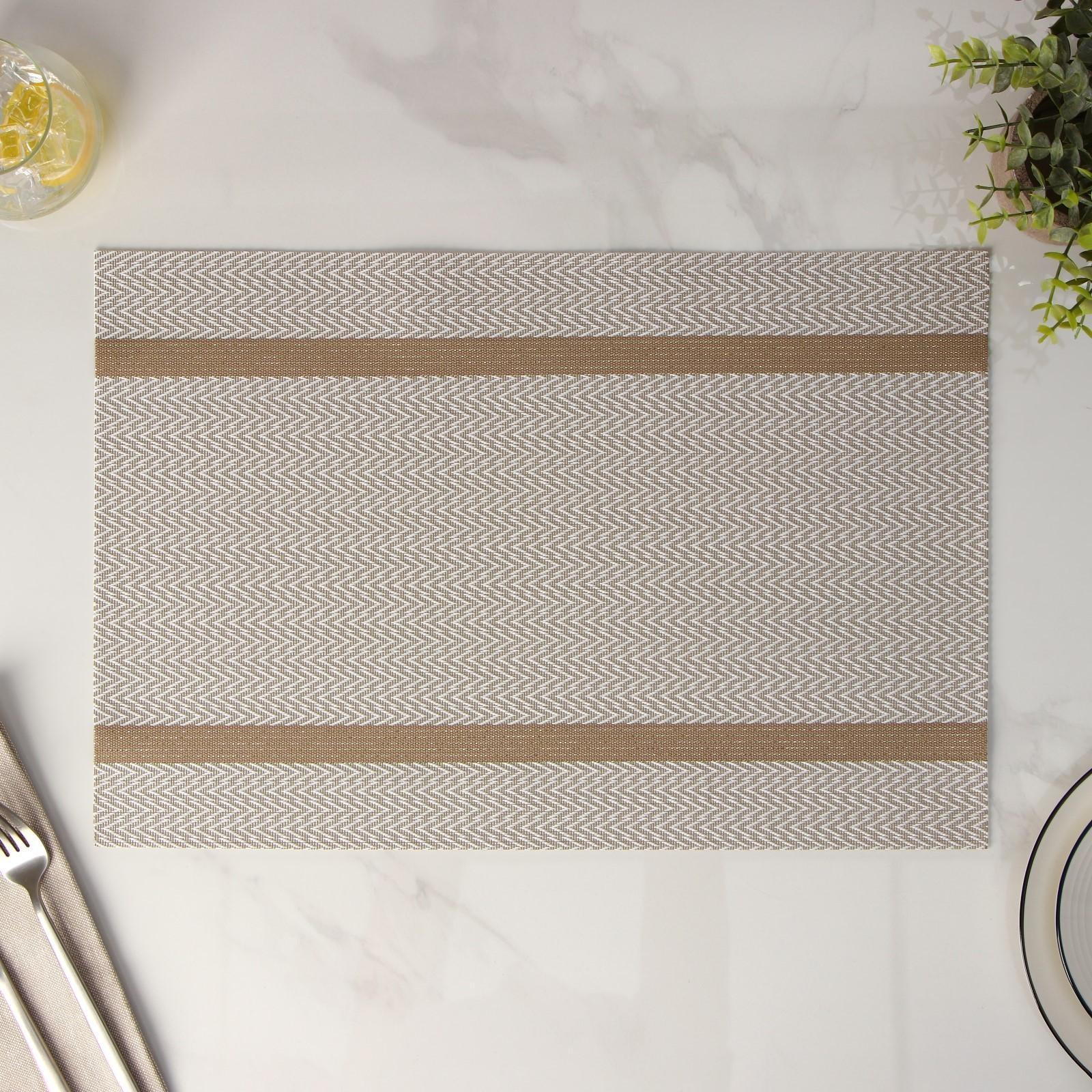 Салфетка сервировочная на стол «Рона», 45×30 см, цвет бежевый