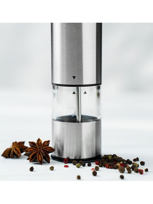 Мельница электрическая для специй Magistro Steel, с подсветкой, цвет серебряный