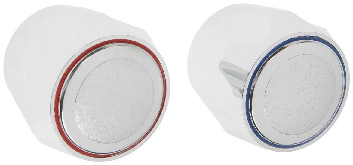 Ручка на смеситель ZEIN Z002, для кран-букс со штоком под квадрат, пластик, 2шт, хром