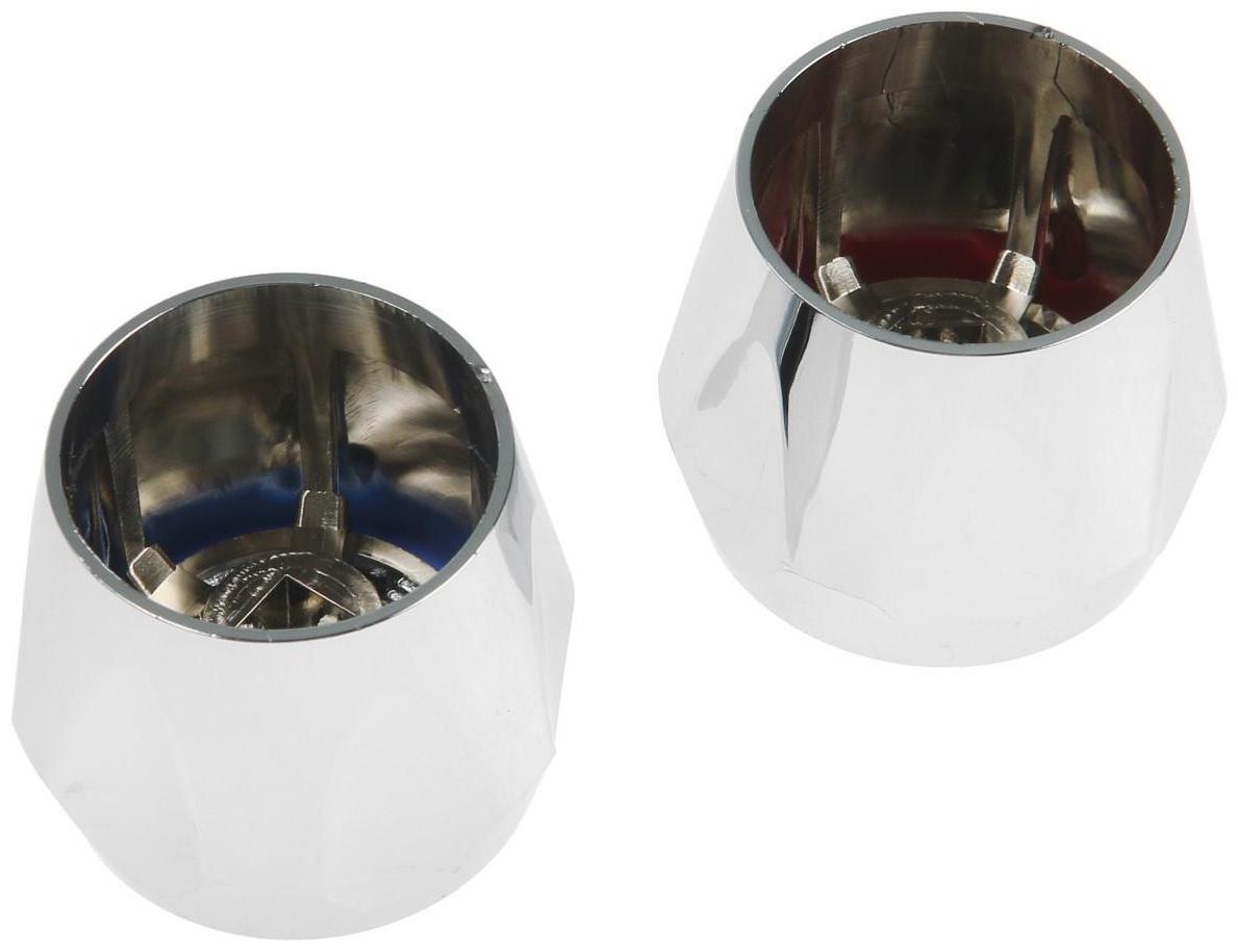 Ручка на смеситель ZEIN Z002, для кран-букс со штоком под квадрат, пластик, 2шт, хром