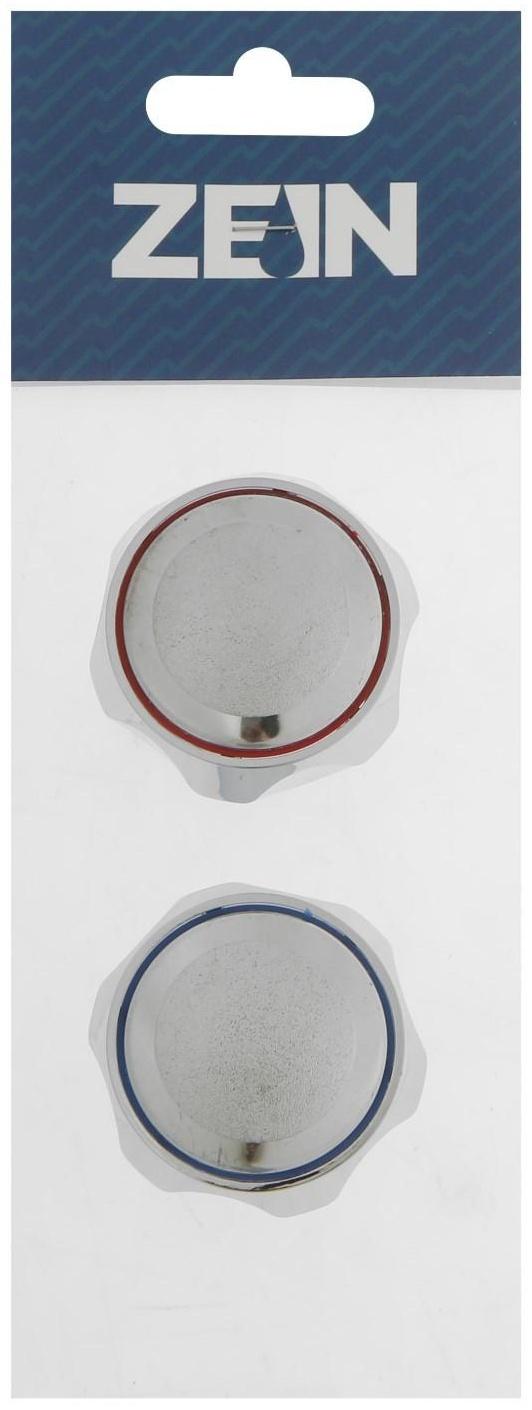 Ручка на смеситель ZEIN Z002, для кран-букс со штоком под квадрат, пластик, 2шт, хром