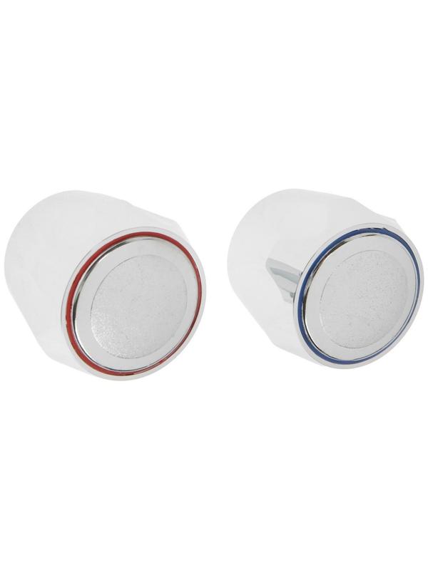 Ручка на смеситель ZEIN Z002, для кран-букс со штоком под квадрат, пластик, 2шт, хром