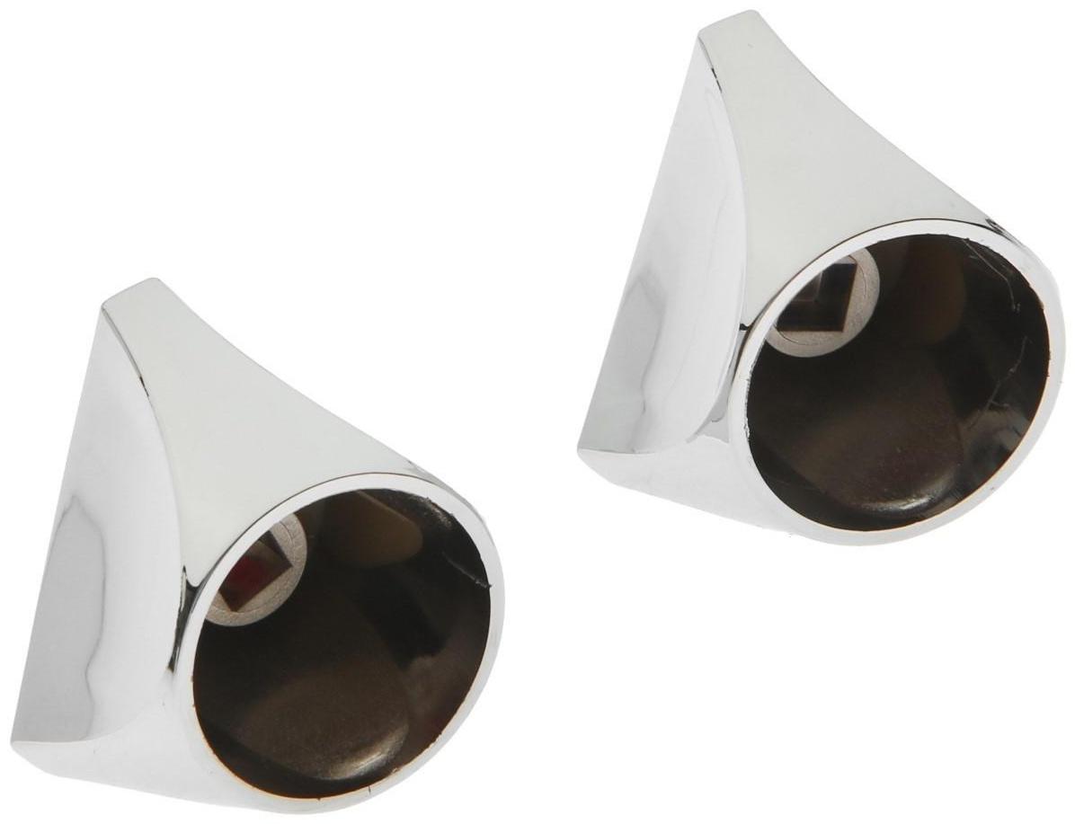 Ручка на смеситель ZEIN Z003, для кран-букс со штоком под квадрат, пластик, 2шт, хром