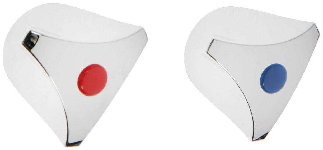 Ручка на смеситель ZEIN Z003, для кран-букс со штоком под квадрат, пластик, 2шт, хром