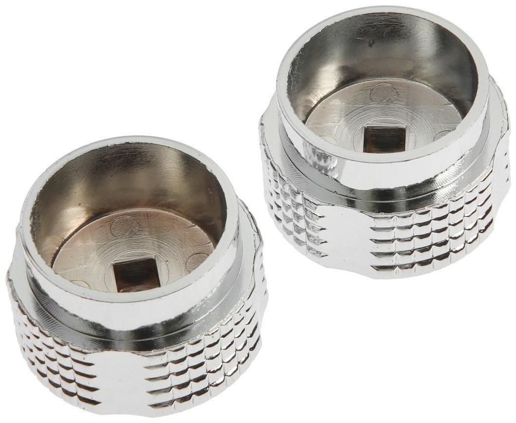 Ручка на смеситель ZEIN Z004, для кран-букс со штоком под квадрат, пластик, 2шт, хром