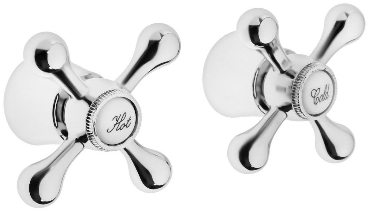 Ручка на смеситель ZEIN Z101, для кран-букс со штоком на 20 шлицов, цинк, 2шт, хром