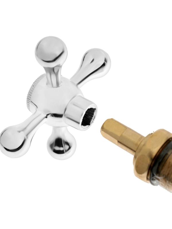 Ручка на смеситель ZEIN Z101, для кран-букс со штоком на 20 шлицов, цинк, 2шт, хром