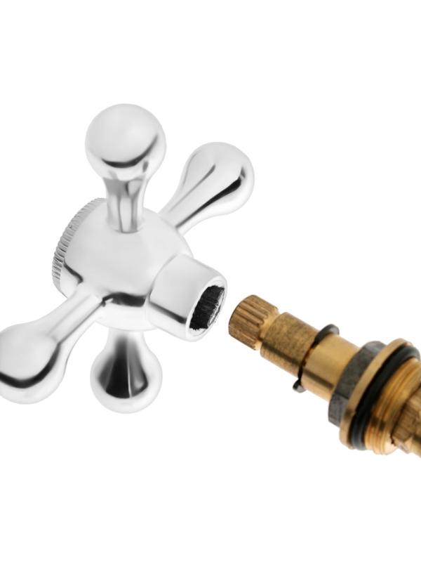 Ручка на смеситель ZEIN Z101, для кран-букс со штоком на 20 шлицов, цинк, 2шт, хром