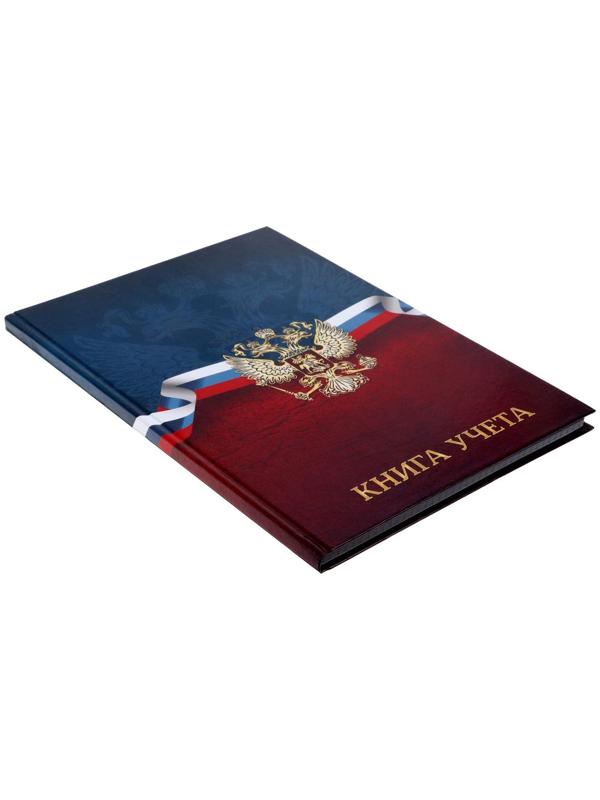 Книга учета, 96 листов, обложка картон 7БЦ, блок ГАЗЕТНЫЙ, клетка, РФ, сине-красный