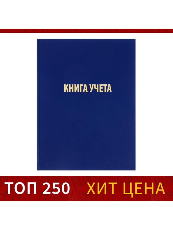 Книга учета, 96 листов, обложка бумвинил, блок ОФСЕТ, клетка, цвет синий